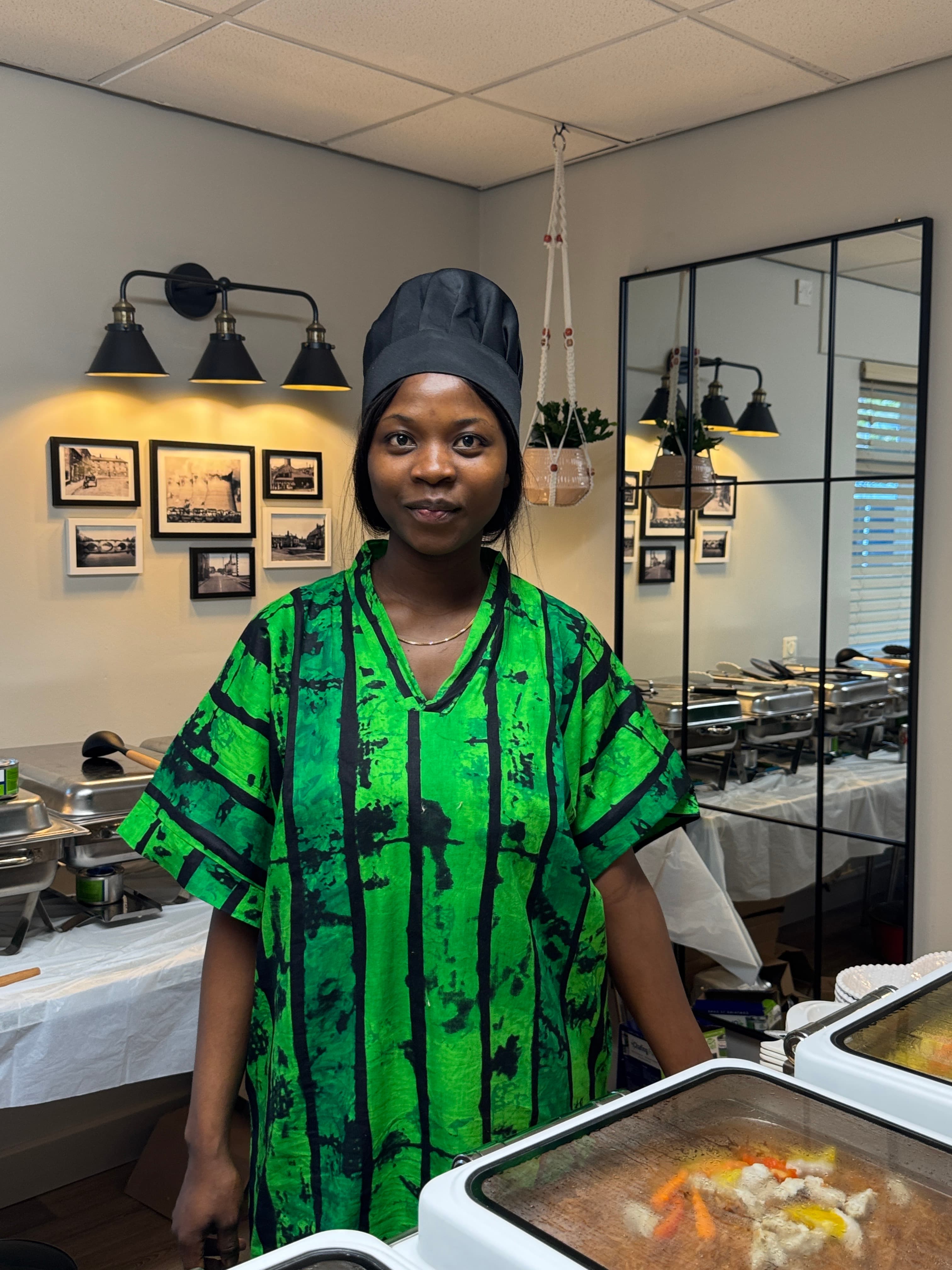 Chef preparing Nigerian food